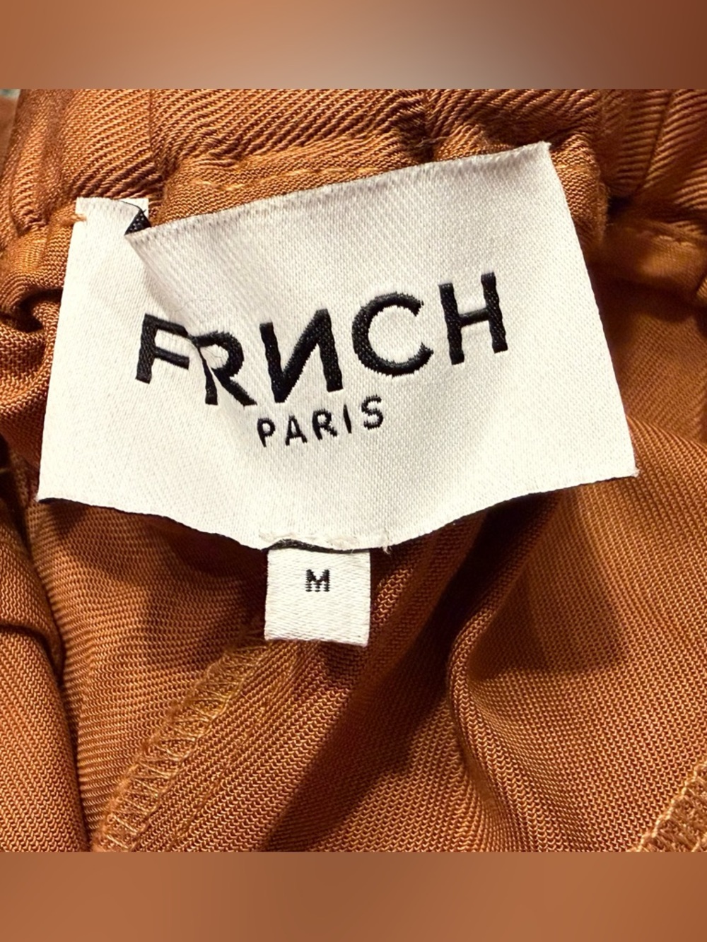 FRNCH Paris Rust Brown Wide Leg Pants | High Rise Lyocell Trousers | Size M - Picture 3 of 7